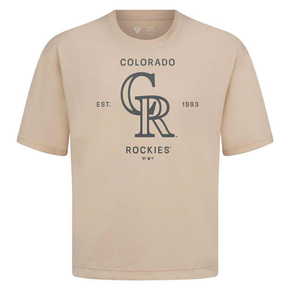 Colorado Rockies Levelwear Crossway Oversized Luxe Signature Knit T-Shirt for sale