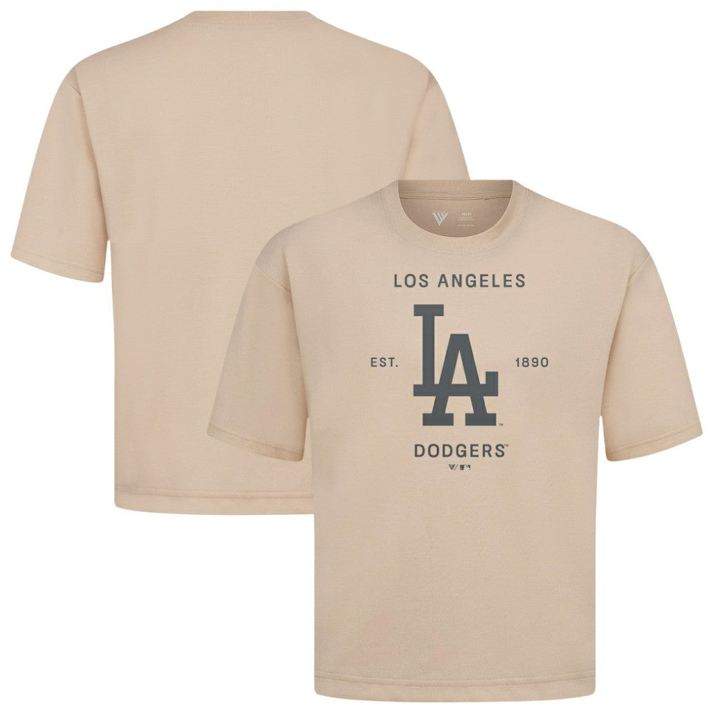 Los Angeles Dodgers Levelwear Crossway Oversized Luxe Signature Knit T-Shirt On Sale