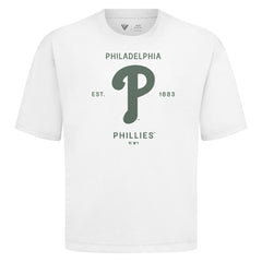 Philadelphia Phillies Levelwear Crossway Oversized Luxe Signature Knit T-Shirt On Sale