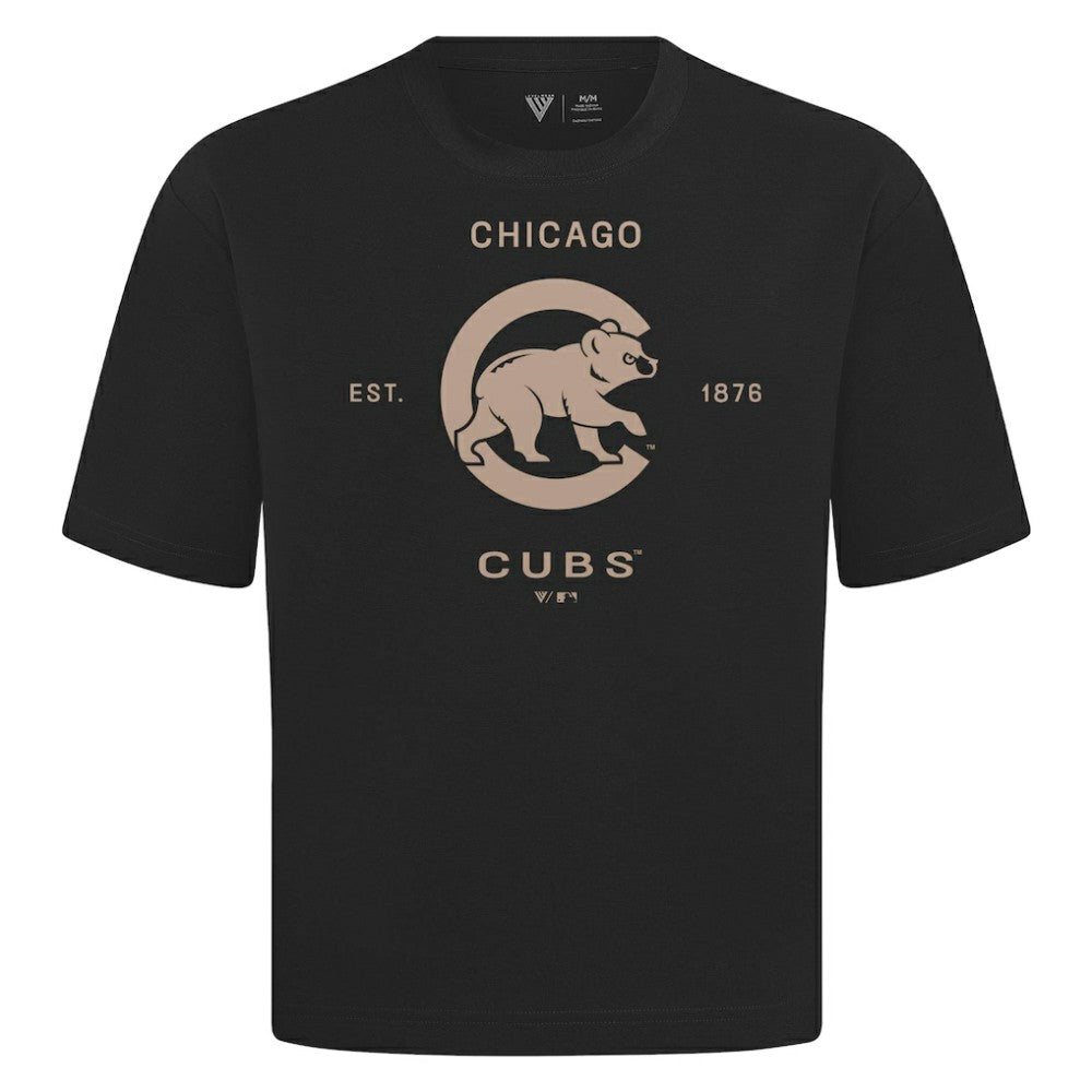 Chicago Cubs Levelwear Crossway Oversized Luxe Signature Knit T-Shirt for sale