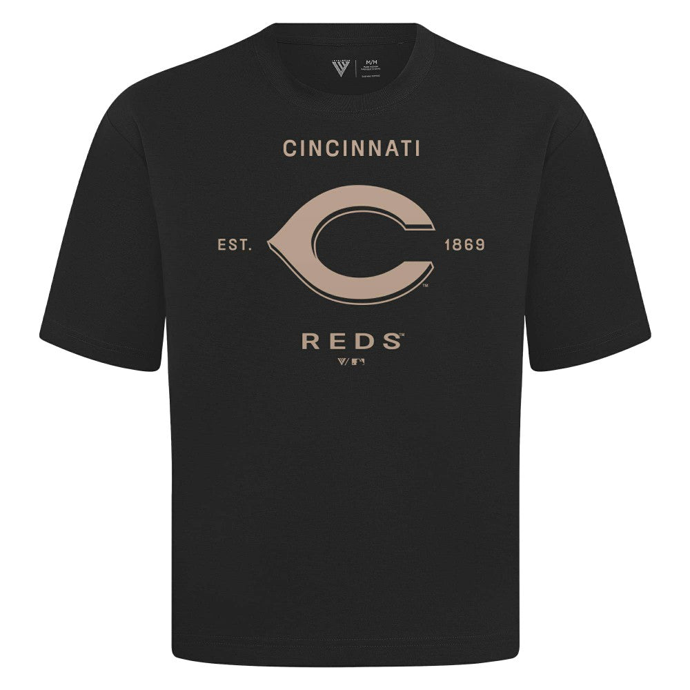 Cincinnati Reds Levelwear Crossway Oversized Luxe Signature Knit T-Shirt Clearance