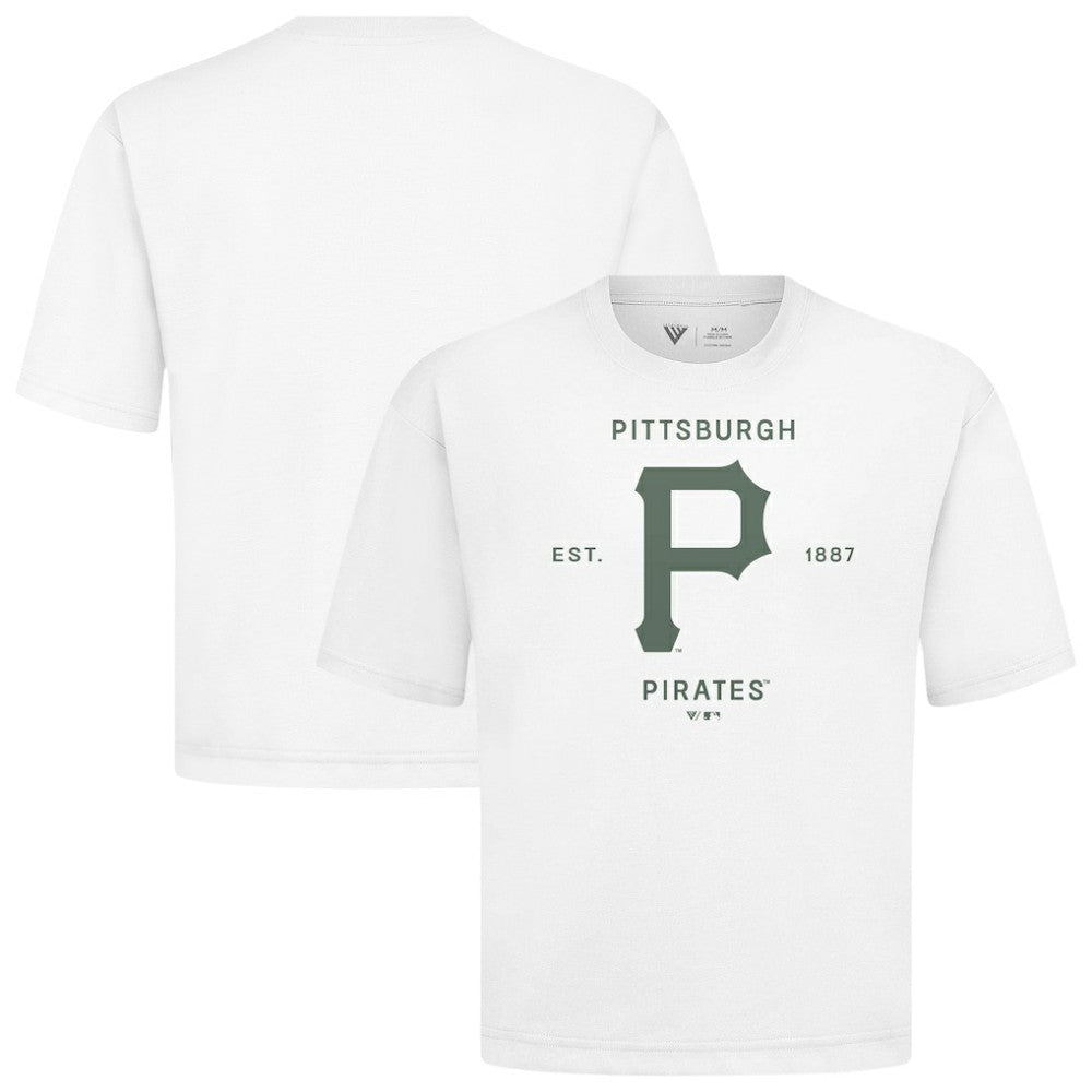 Pittsburgh Pirates Levelwear Crossway Oversized Luxe Signature Knit T-Shirt On Sale