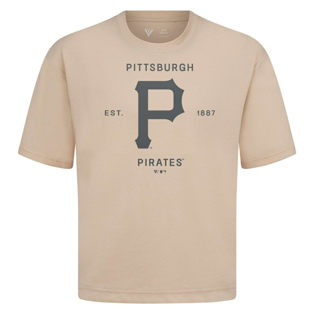 Pittsburgh Pirates Levelwear Crossway Oversized Luxe Signature Knit T-Shirt On Sale