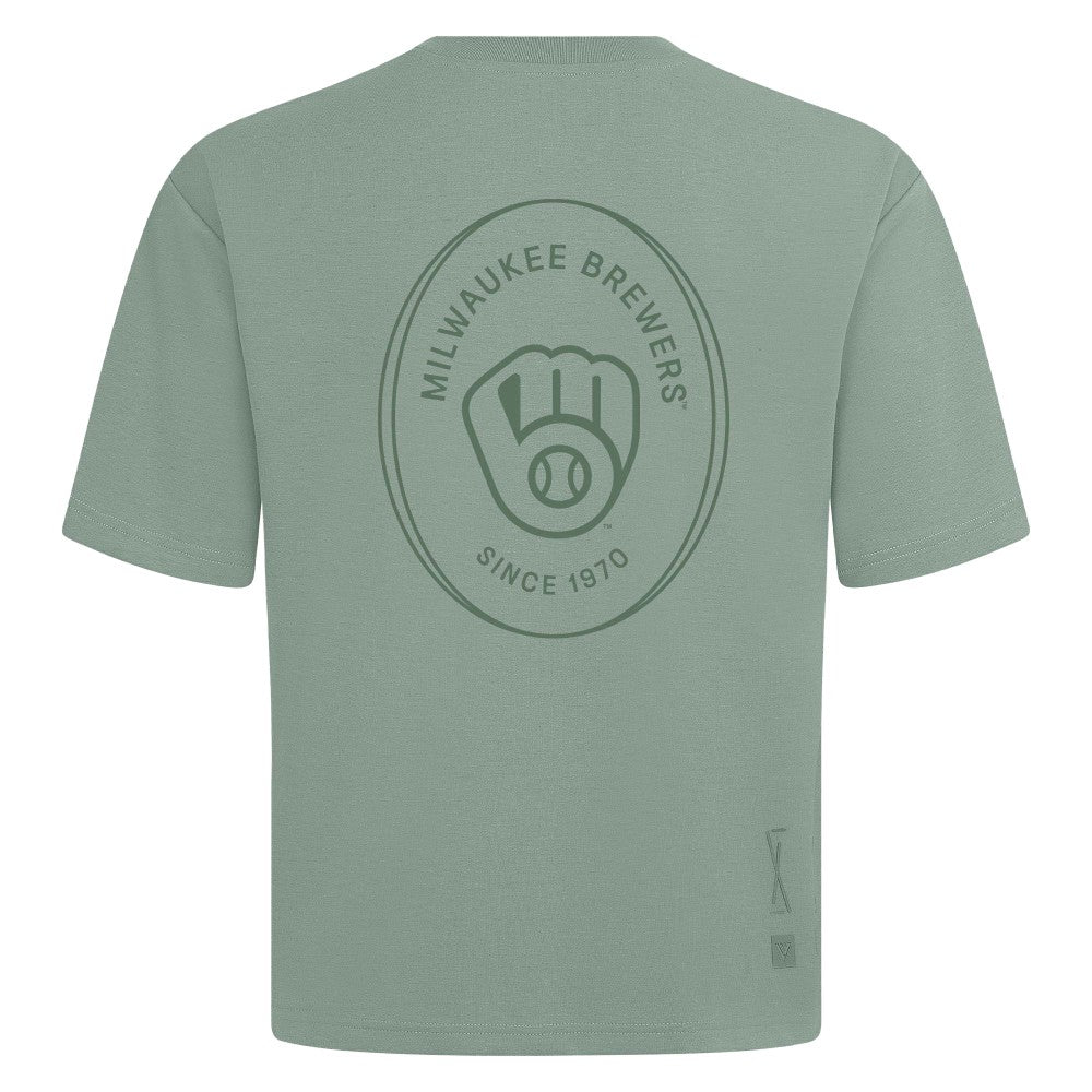 Milwaukee Brewers Levelwear Signet Oversized Luxe Signature Knit T-Shirt Near Me