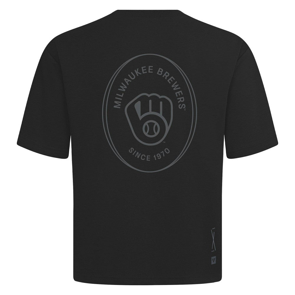 Milwaukee Brewers Levelwear Signet Oversized Luxe Signature Knit T-Shirt discount