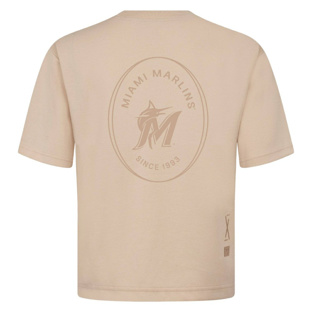 Miami Marlins Levelwear Signet Oversized Luxe Signature Knit T-Shirt Clearance