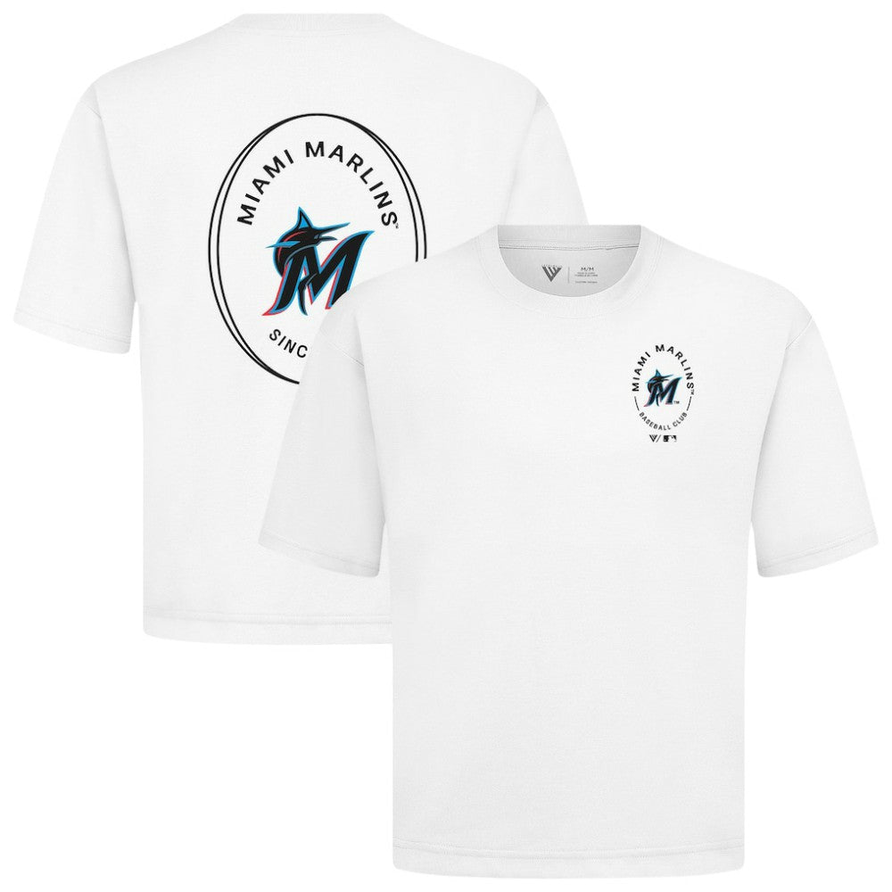 Miami Marlins Levelwear Signet Oversized Luxe Signature Knit T-Shirt On Sale