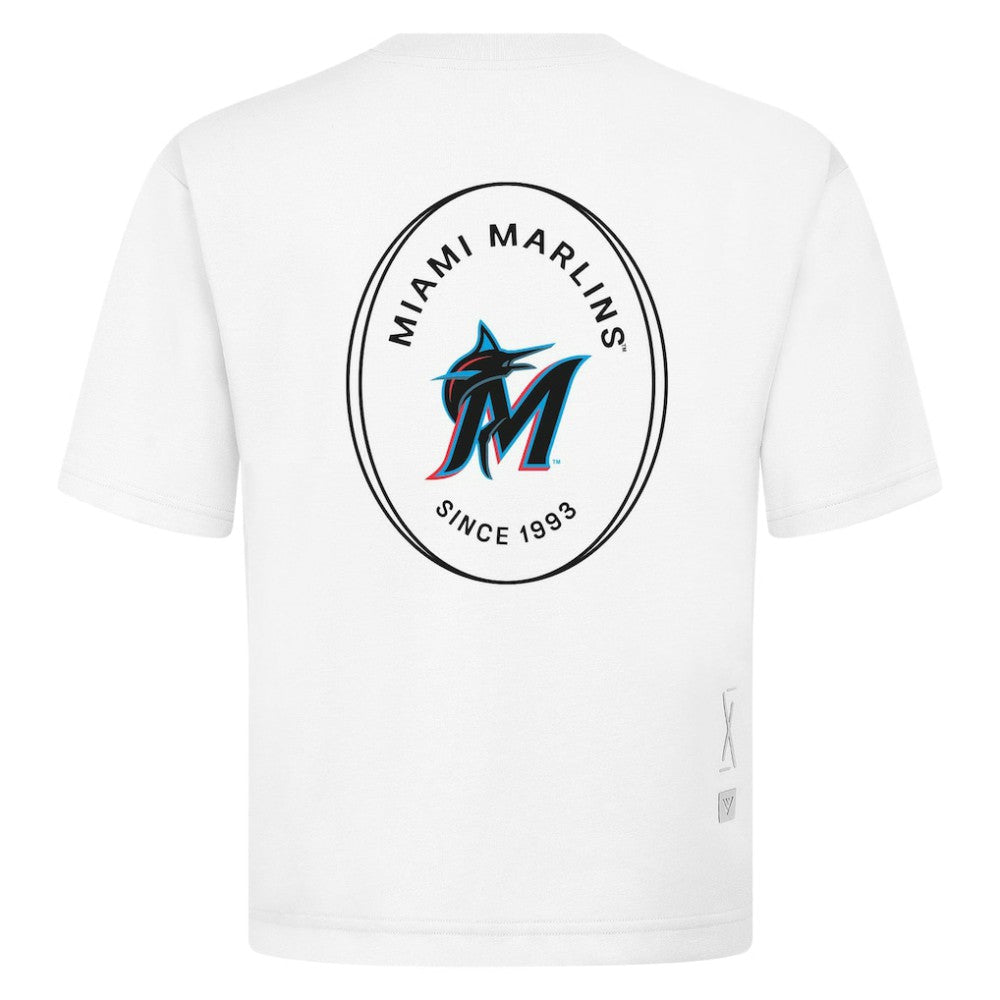 Miami Marlins Levelwear Signet Oversized Luxe Signature Knit T-Shirt On Sale