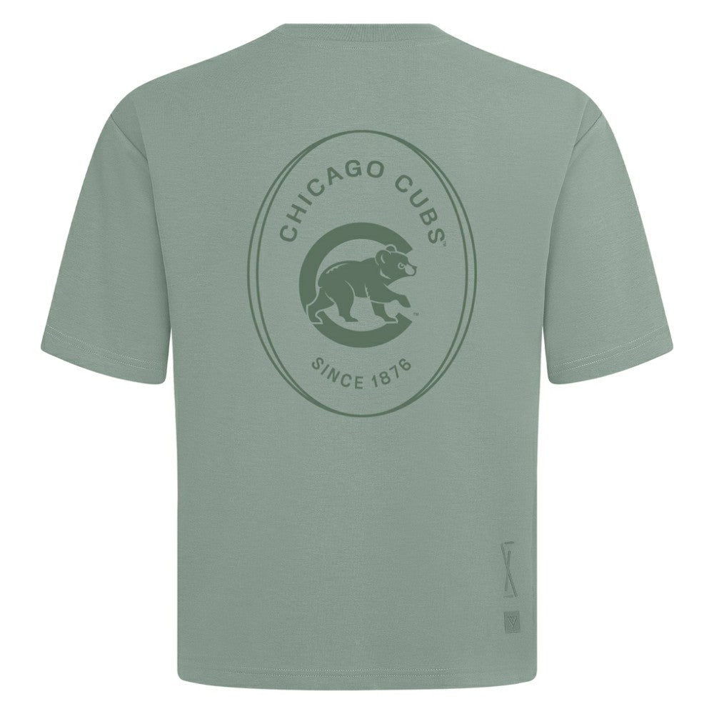 Chicago Cubs Levelwear Signet Oversized Luxe Signature Knit T-Shirt for sale