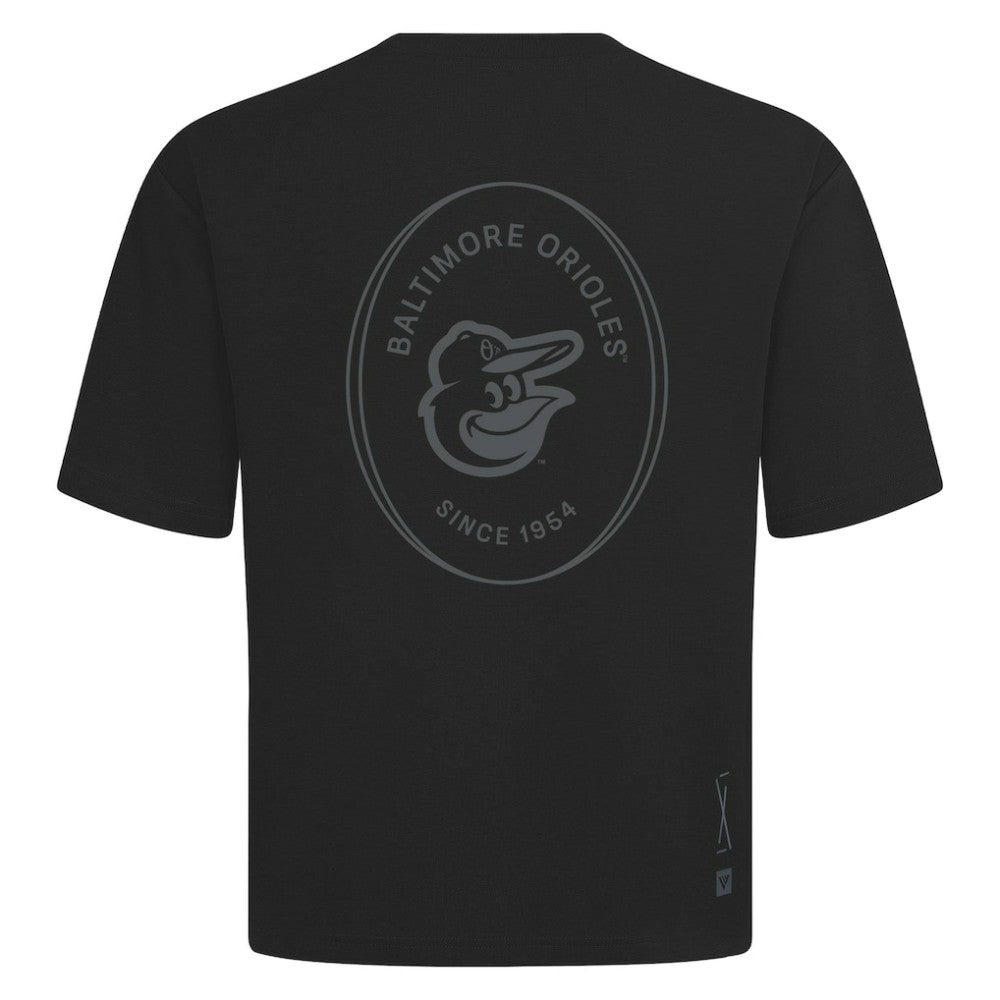 Baltimore Orioles Levelwear Signet Oversized Luxe Signature Knit T-Shirt Lifestyle