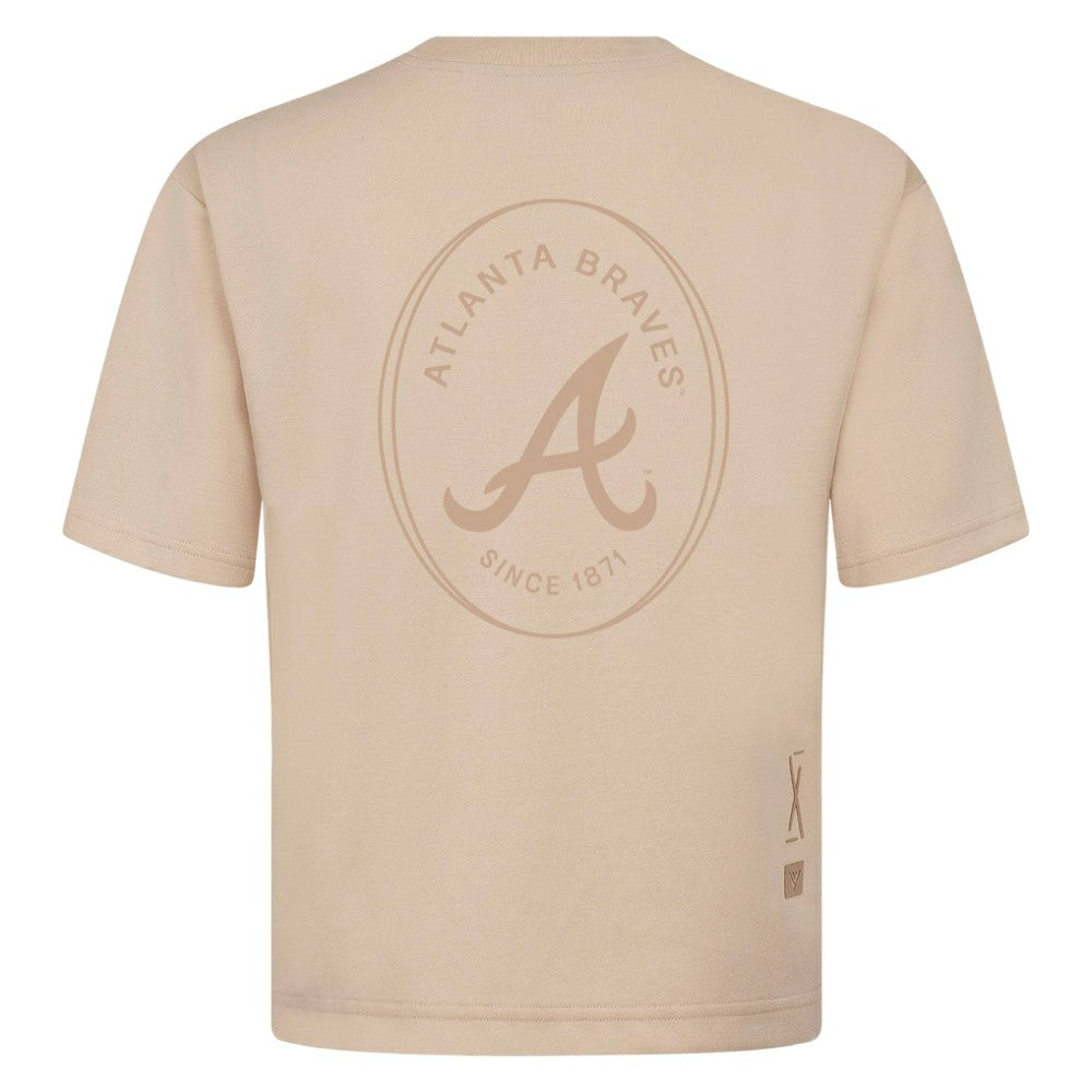 Atlanta Braves Levelwear Register Oversized Luxe Signature Knit T-Shirt On Sale