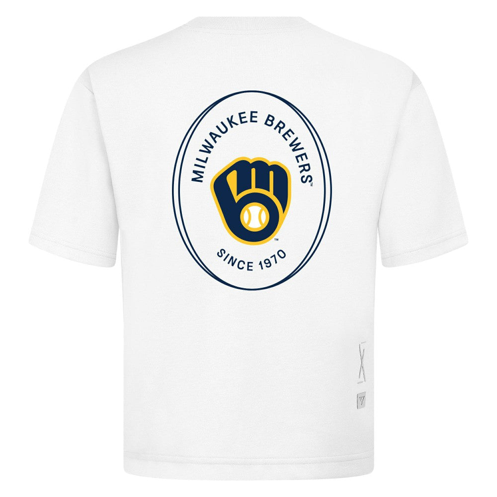 Milwaukee Brewers Levelwear Register Oversized Luxe Signature Knit T-Shirt Lifestyle