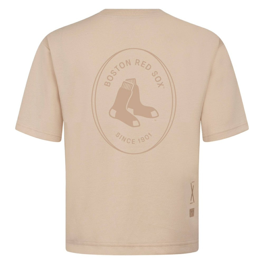 Boston Red Sox Levelwear Register Oversized Luxe Signature Knit T-Shirt for sale