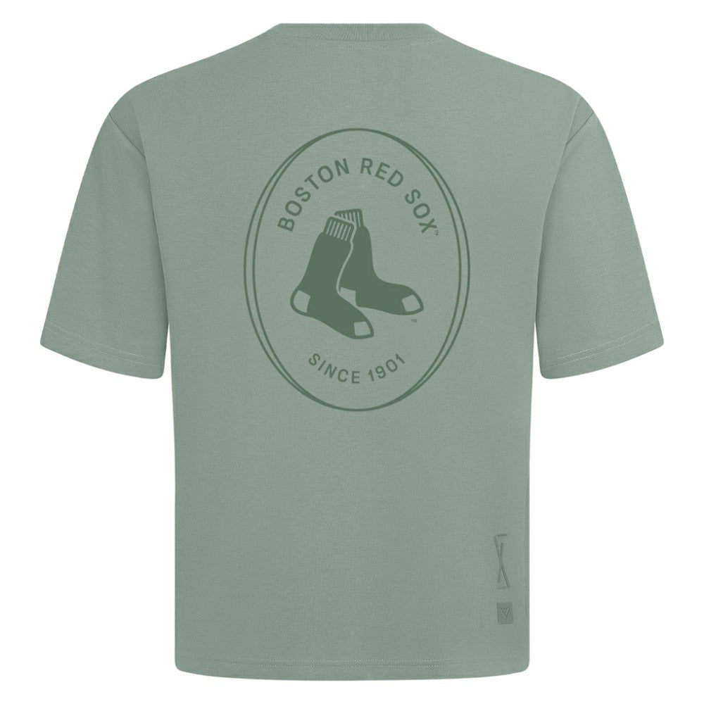 Boston Red Sox Levelwear Register Oversized Luxe Signature Knit T-Shirt Clearance