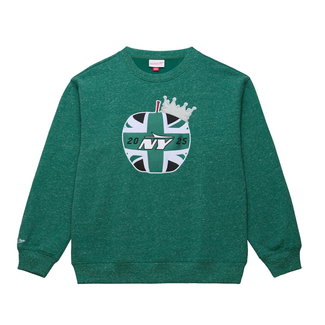 New York Jets Jets In London Throw It Back Fleece Sweatshirt Green - Mitchell & Ness