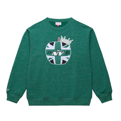 New York Jets Jets In London Throw It Back Fleece Sweatshirt Green - Mitchell & Ness