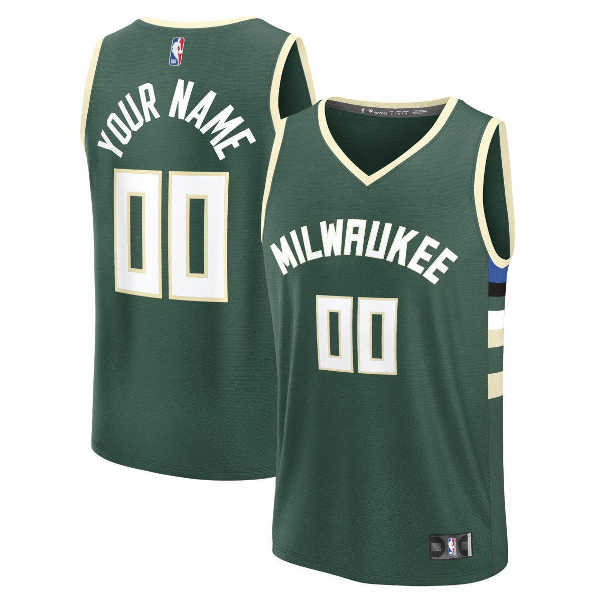 Fanatics - Milwaukee Bucks Fast Break Custom Jersey - Icon Edition - Green