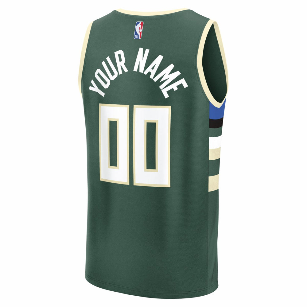 Fanatics - Milwaukee Bucks Fast Break Custom Jersey - Icon Edition - Green