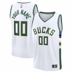 Fanatics - Milwaukee Bucks Fast Break Custom Jersey - Association Edition - White