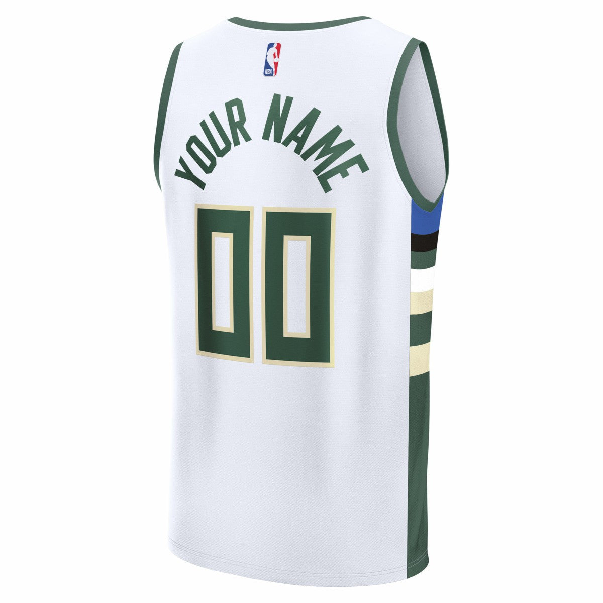 Fanatics - Milwaukee Bucks Fast Break Custom Jersey - Association Edition - White