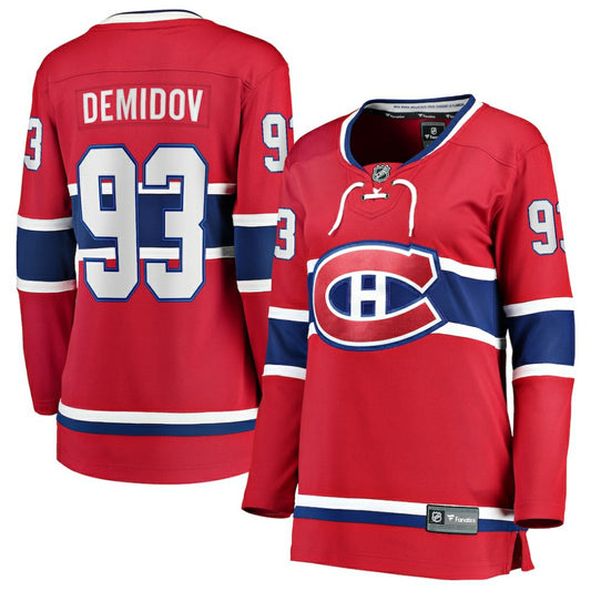 Ivan Demidov Montreal Canadiens Fanatics Women's Home Breakaway Player Jersey - Red | NHL Jerseys