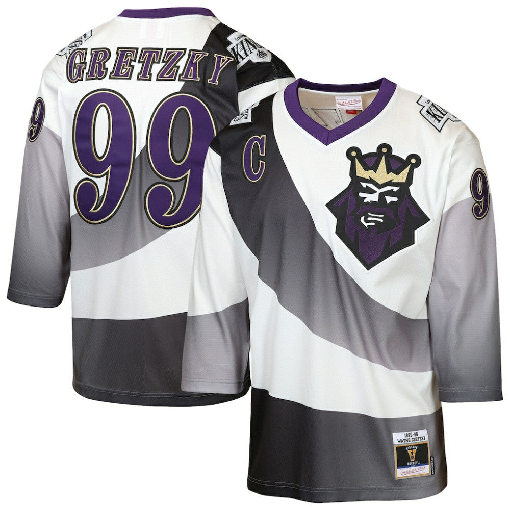 Wayne Gretzky Los Angeles Kings Mitchell & Ness Youth 1995/96 Power Play Throwback Alternate Player Jersey with Captain Patch - White | NHL Jerseys