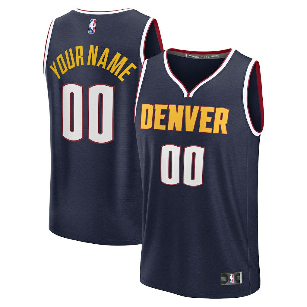 Fanatics - Denver Nuggets Youth Fast Break Custom Replica Jersey - Navy - Icon Edition