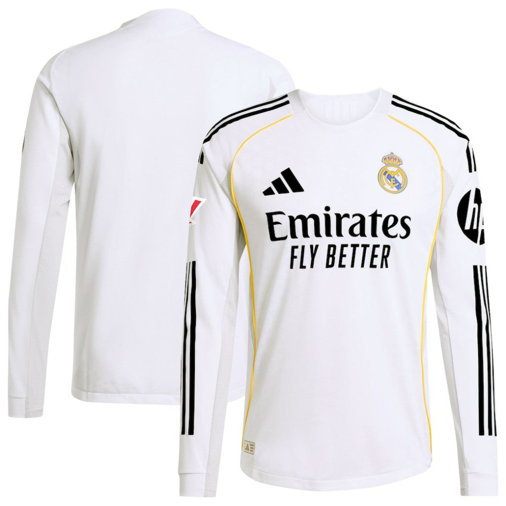 Adidas Real Madrid 2025/26 Home Long Sleeve Jerseys - White