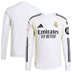 Adidas Real Madrid 2025/26 Home Long Sleeve Jerseys - White