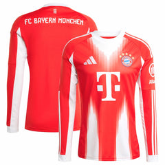 Adidas Bayern Munich 2025/26 Home Replica Long Sleeve Jerseys - Red