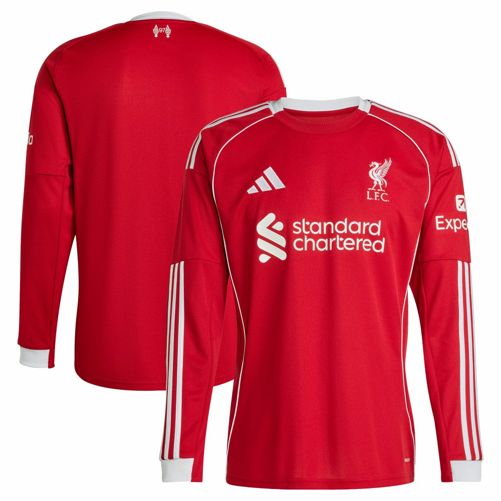 Adidas Liverpool 2025/26 Home Replica Long Sleeve Jerseys - Red