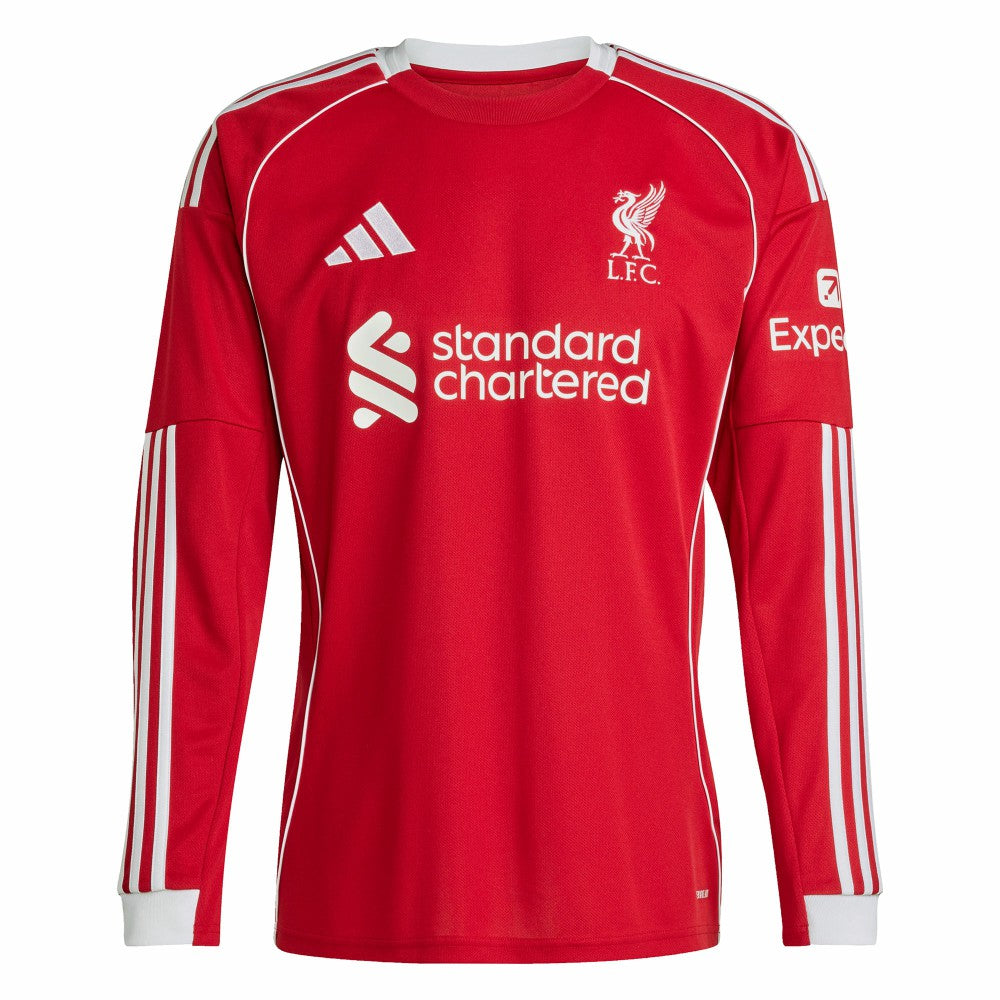 Adidas Liverpool 2025/26 Home Replica Long Sleeve Jerseys - Red