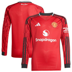Adidas Manchester United Youth Home 2025/26 Replica Long Sleeve Jerseys - Red