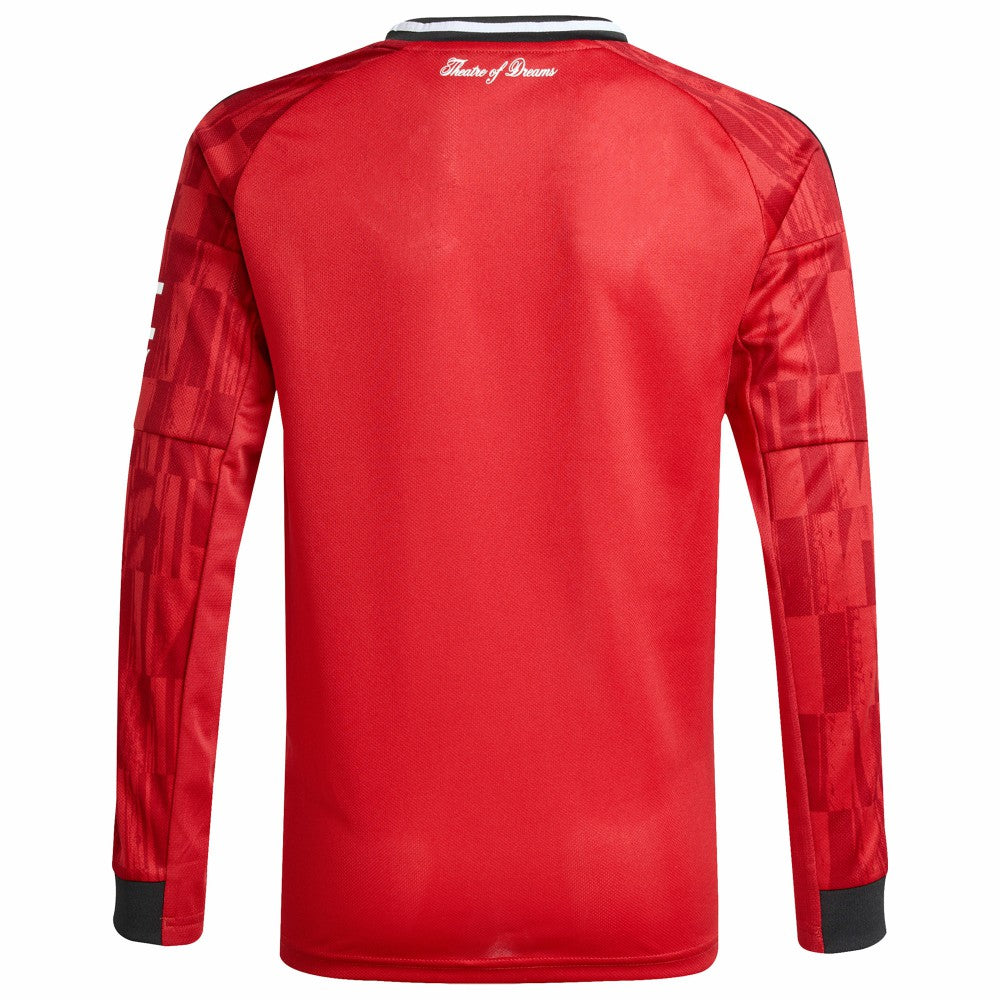 Adidas Manchester United Youth Home 2025/26 Replica Long Sleeve Jerseys - Red