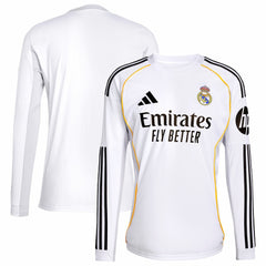 Adidas Real Madrid 2025/26 Home Replica Long Sleeve Jerseys - White