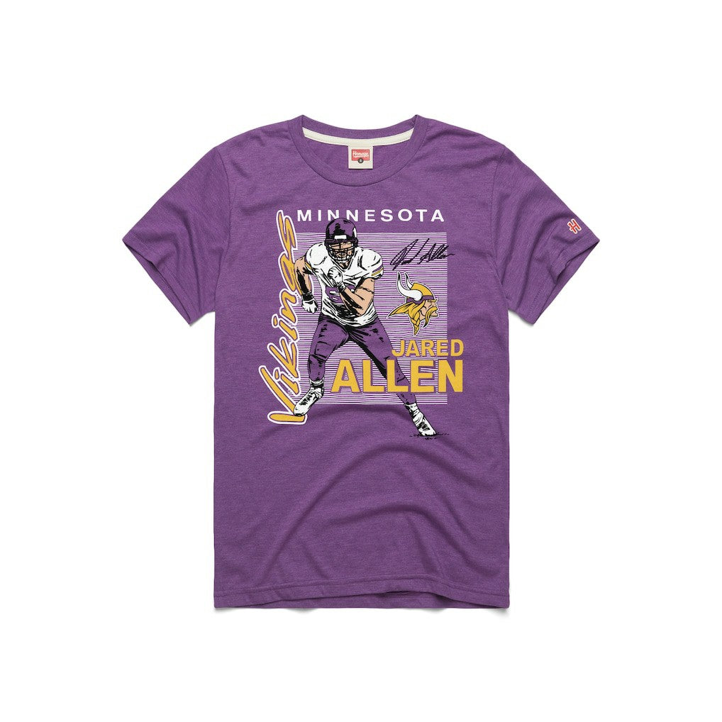 Jared Allen Minnesota Vikings Homage Unisex HOF Player Graphic Tri-Blend T-Shirt Purple - NFL