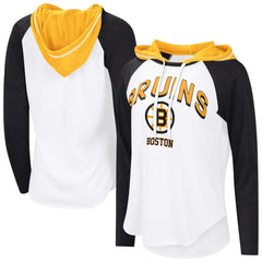 Boston Bruins G-III 4Her by Carl Banks Women's MVP Hooded Long-Sleeve T-Shirt White
