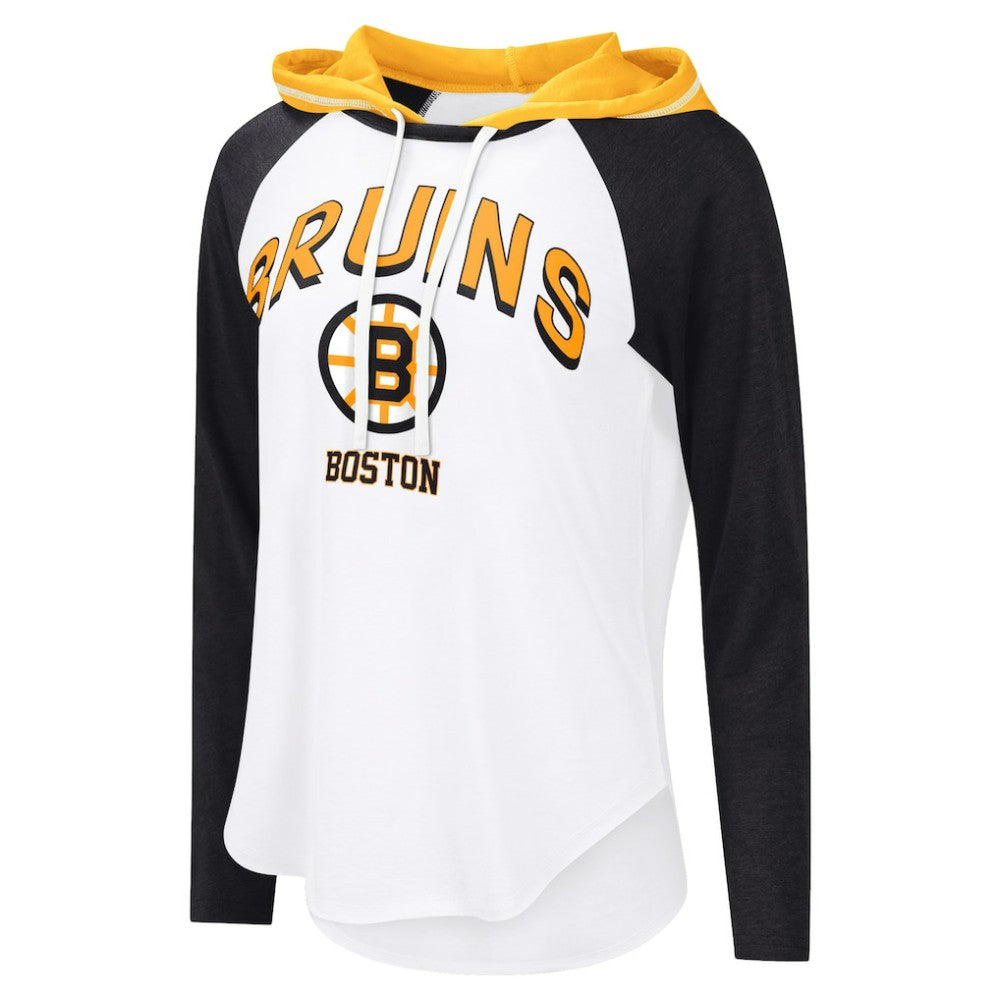 Boston Bruins G-III 4Her by Carl Banks Women's MVP Hooded Long-Sleeve T-Shirt White