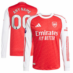 Adidas Arsenal 2025/26 Home Long Sleeve Custom Jerseys - Red