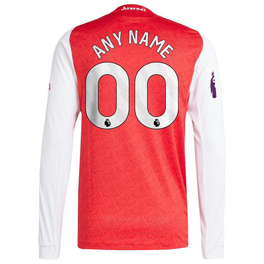 Adidas Arsenal 2025/26 Home Long Sleeve Custom Jerseys - Red