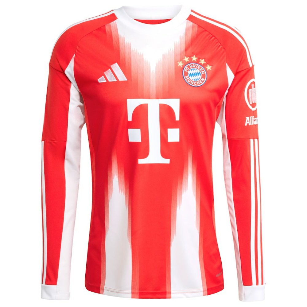 Adidas Bayern Munich 2025/26 Home Replica Long Sleeve Custom Jerseys - Red
