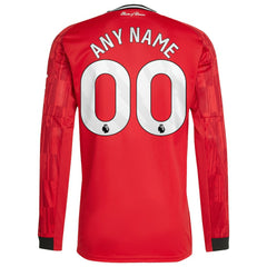 Adidas Manchester United Home 2025/26 Custom Replica Long Sleeve Jerseys - Red