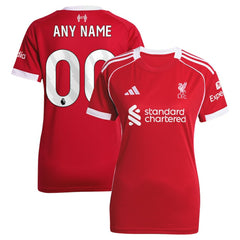 Adidas Liverpool Women's 2025/26 Home Custom Replica Jerseys - Red