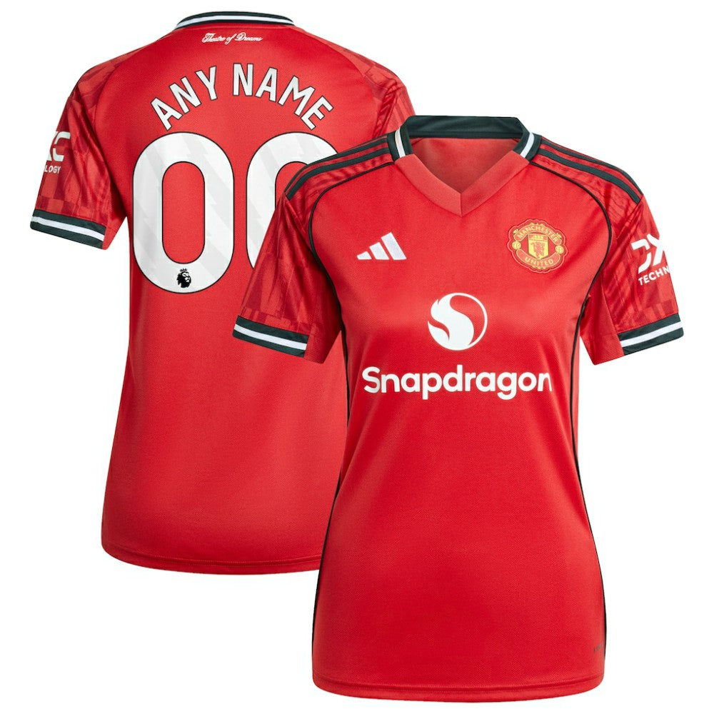 Adidas Manchester United Women's Home 2025/26 Custom Replica Jerseys - Red
