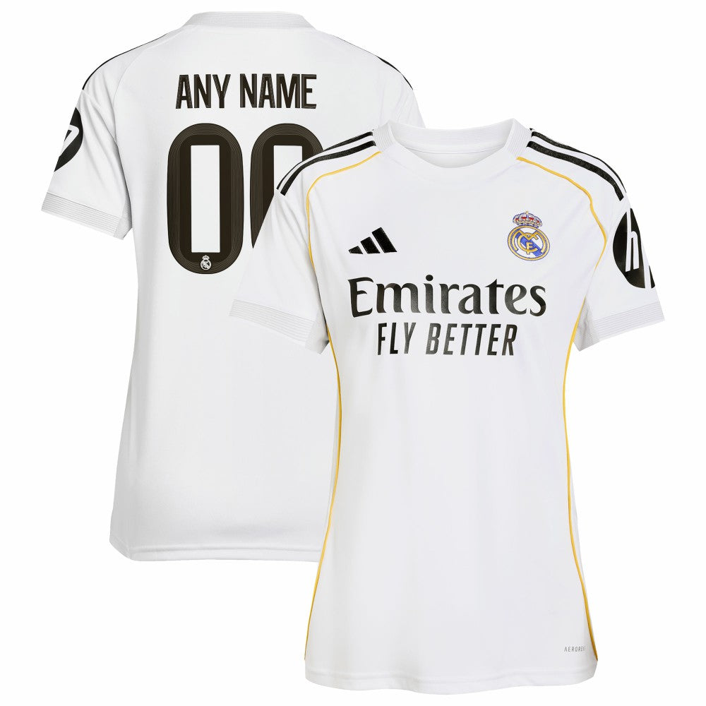 Adidas Real Madrid Women's 2025/26 Home Replica Custom Jerseys - White