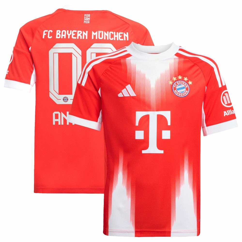 Adidas Bayern Munich Youth 2025/26 Home Replica Custom Jerseys - Red