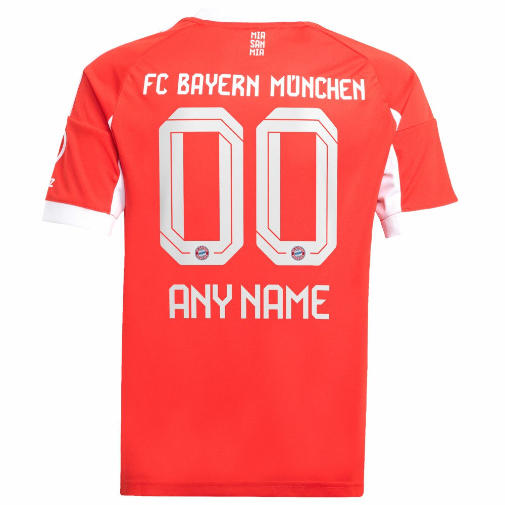 Adidas Bayern Munich Youth 2025/26 Home Replica Custom Jerseys - Red