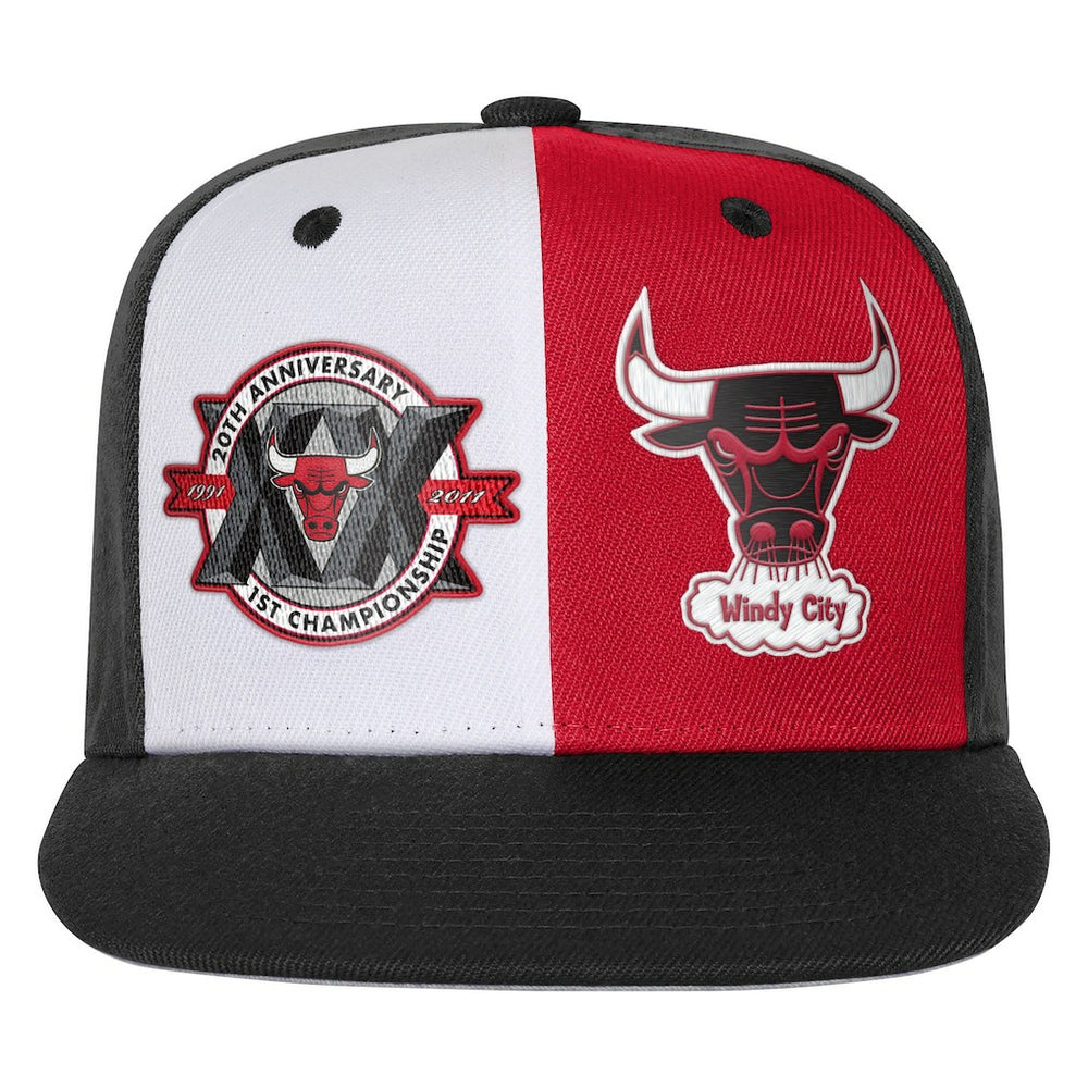 Mitchell & Ness - Chicago Bulls Youth 20th Anniversary Duo Front Snapback Hat - Black