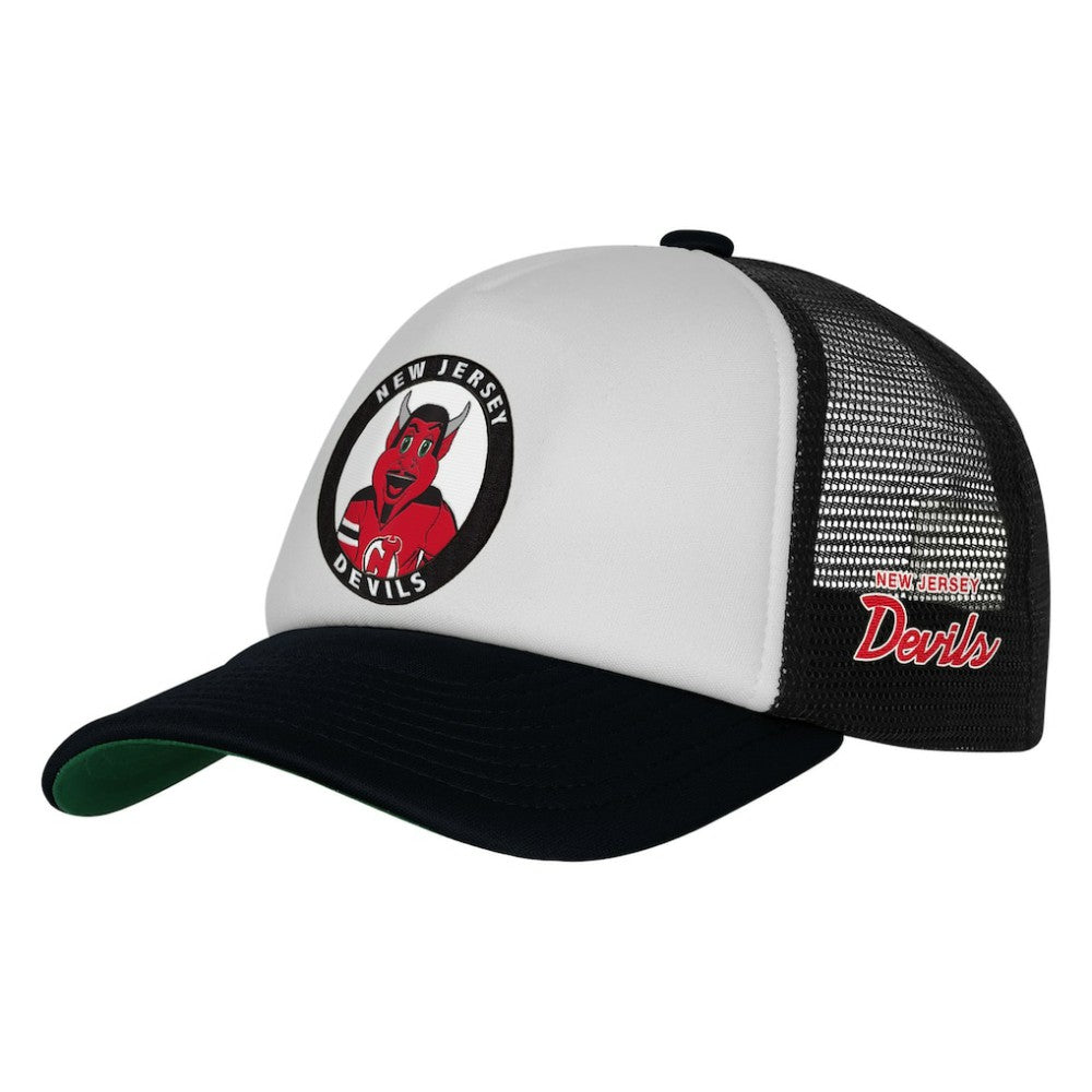 New Jersey Devils - Mitchell & Ness Youth Mascot Adjustable Trucker Hat White