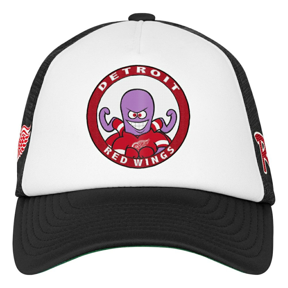 Detroit Red Wings - Mitchell & Ness Youth Mascot Adjustable Trucker Hat White